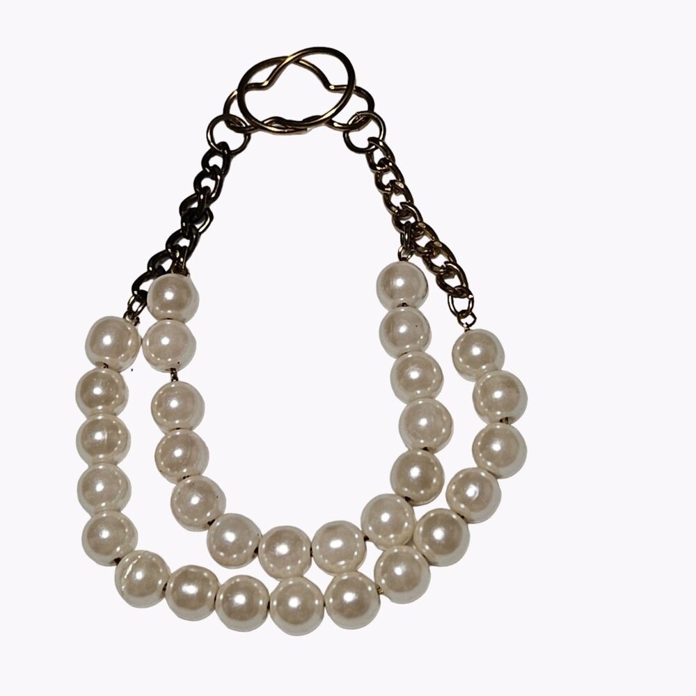 Elegant Faux Pearl 2 Strand Bracelet Evening  Fashion  Jewelry Toggle Close Wome